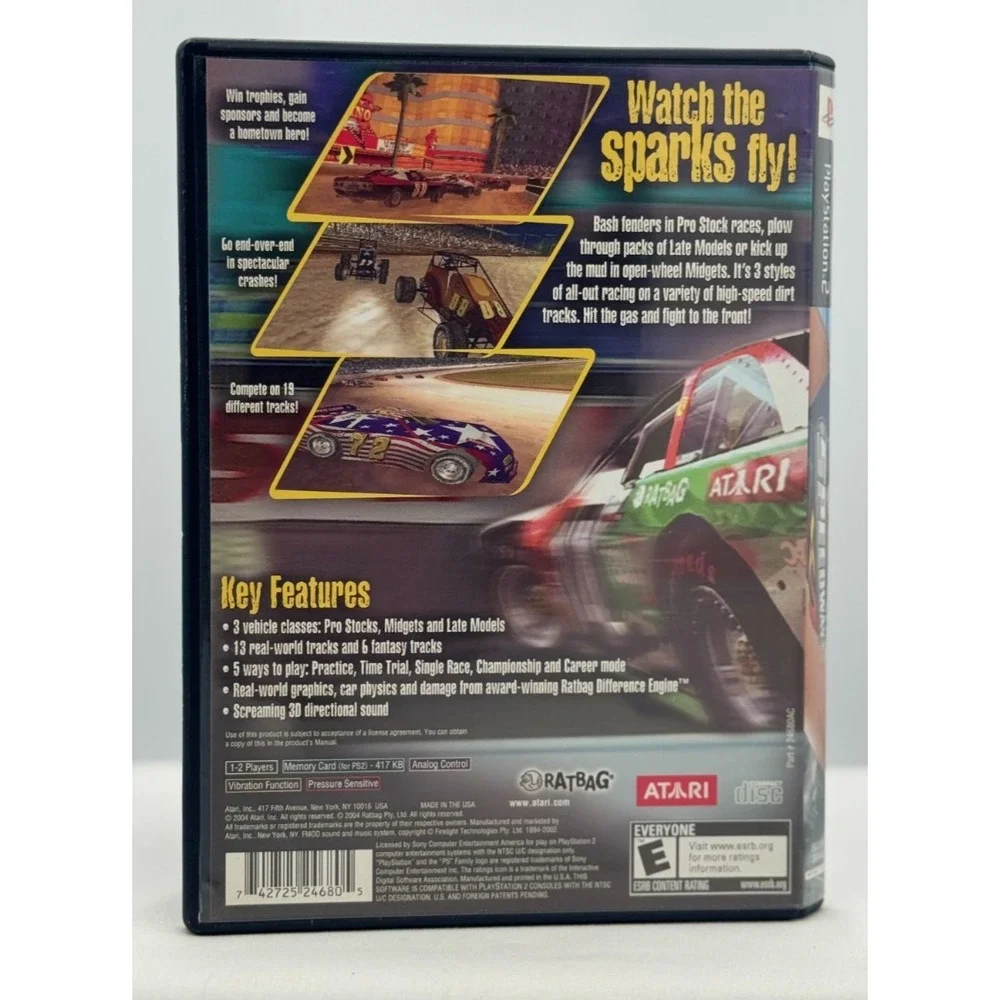 Saturday Night Speedway Playstation 2 PS2 - WITH Manual Tested - E For Everyone